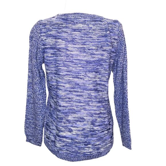 Croft & Barrow Purple Tri Color Marled Multi Knit Pullover Sweater NWT - Picture 4 of 8